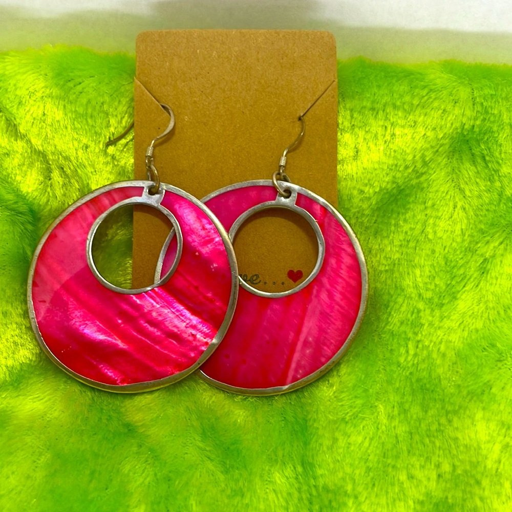 Hot pink earrings